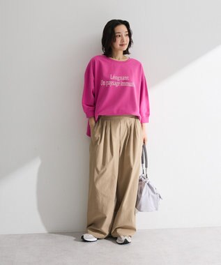 Green Parks 七分袖ロゴ裏毛プルオーバー Pink