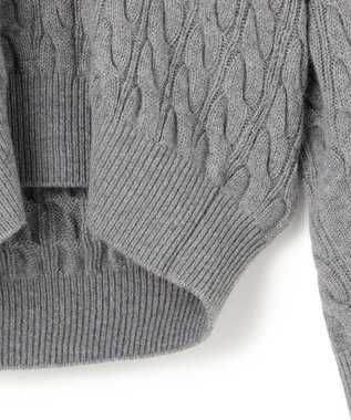 BEIGE， 【洗える】SEDONA / ウールカシミヤケーブルニット Gray