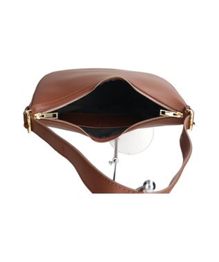 INTER-CHAUSSURES 【CHRISTIAN VILLA】ミディアムサイズレザーホーボーバッグ ブラウン