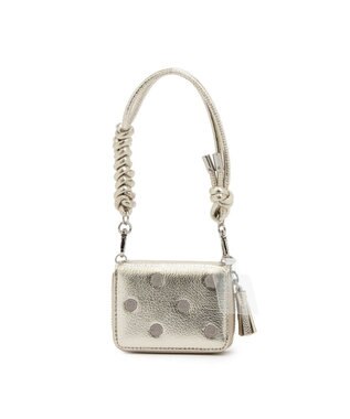 UNBILLION ペルケ perche / ドット刺繍ジャバラチャームウォレットショルダー ゴールド