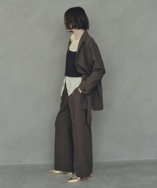 YECCA VECCA 2wayアシメデザインロングジャケット Brown
