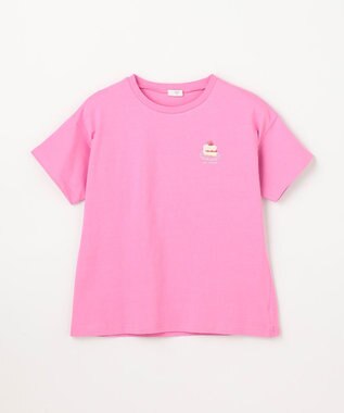 ANY KIDS 【綿100%】バックプリント オーバーサイズTシャツ ピンク×スイーツ