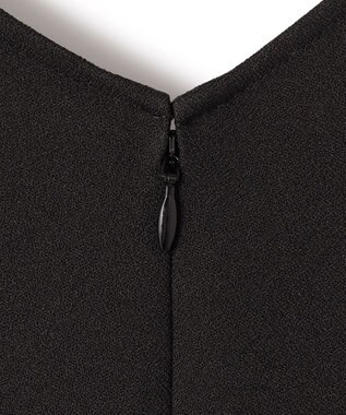 ICB L 【洗える】 ダブルフェイスクレープ ジャンパースカート ブラック系（裏面トープ）