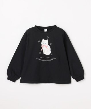 ANY KIDS 【綿100%】ネコアソート 長袖Tシャツ ブラック
