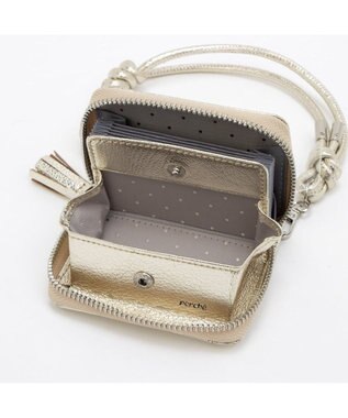 UNBILLION ペルケ perche / ドット刺繍ジャバラチャームウォレットショルダー ゴールド