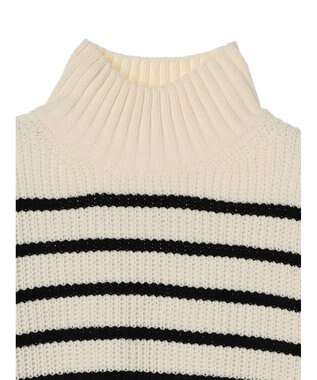 Green Parks ｍｏｋｏモール畦ニット前後差プルオーバー Border