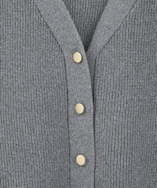 Green Parks 金釦ペプラムニットカーディガン Gray Mixture