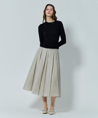 TOCCA IN ROMANCE ペプラム ニットプルオーバー ブラック系