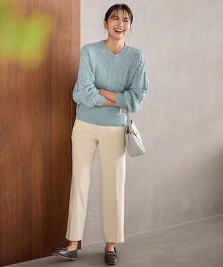 ANY L 【ウエストゴム】裏起毛ハイストレッチパンツ オフ