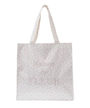 Maison de FLEUR リボンレオパードスクエアトートバッグ Light Beige