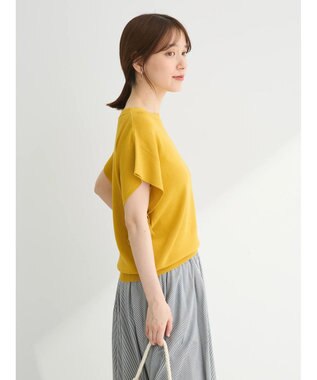 Green Parks 推しニット　フレンチスリーブニットプルオーバー Yellow