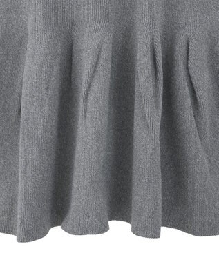 Green Parks 金釦ペプラムニットカーディガン Gray Mixture