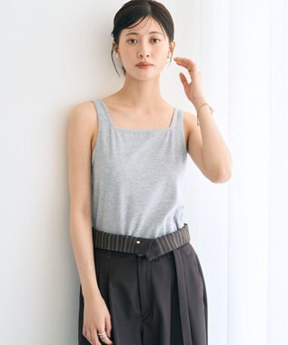 YECCA VECCA 2wayスクエアリブタンクトップ