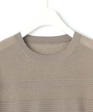 ICB 【洗える】 レースパターン ニット クリームブラウン系