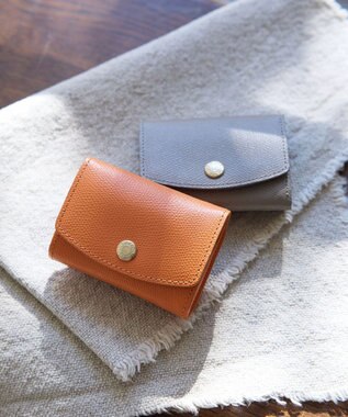  【TOPKAPI】角シボ型押し・ラウンドフラップ  三つ折り 財布 COLORATO コロラート