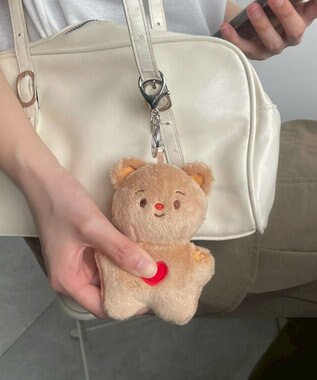 WEGO まゆげハートベアぬいぐるみキーホルダー ブラウン