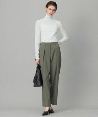 ICB 【洗える】 パウダリーチュール ハイネックトップス クリアサックス系