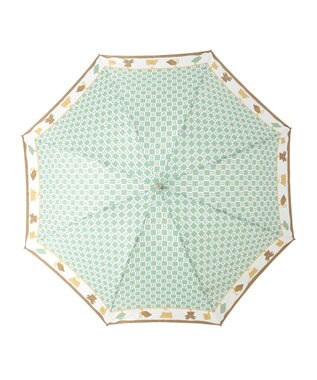 MOONBAT FURLA 折りたたみ傘 チャーム＆ロゴプリント UV 耐風 日本製 ミントグリーン