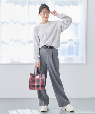 ROOTOTE 3606【ラミネート加工 正方形型】EU.スクエア.ラミネート-T 02：チェック・レッド