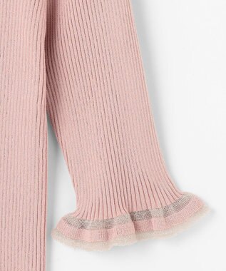 Feroux シアートリム リブニット ピンク系