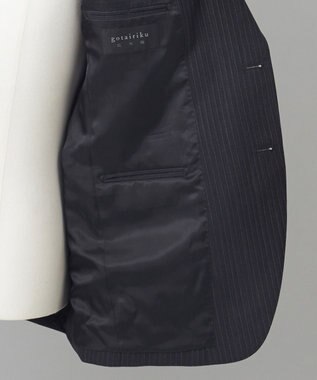 GOTAIRIKU 【オールシーズン対応】ALL SEASON 2WAY STRETCH スーツ グレー系1(グレー×細ブルーストライプ)