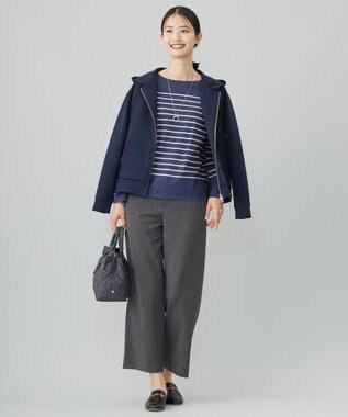 J.PRESS LADIES 【WEB限定カラーあり】T/Rアルガンシルク ワイド パンツ ライトグレー系