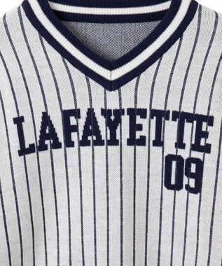 WEGO ベースボールグラフィックプルオーバーニット ホワイト