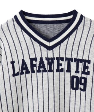 WEGO ベースボールグラフィックプルオーバーニット ホワイト