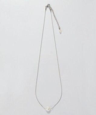 Phoebe <オンワード限定セット>【金属アレルギー対応】ワントップパールネックレス×クロスラインパールピアス/サージカルステンレス シルバー