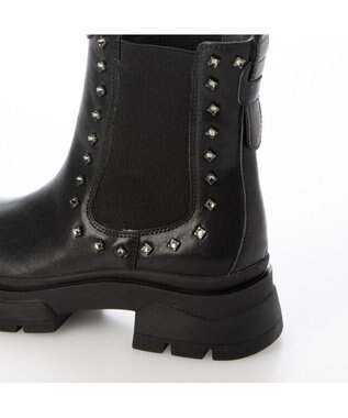 MODE ET JACOMO <carino>サイドゴアビジューショートブーツ ブラック