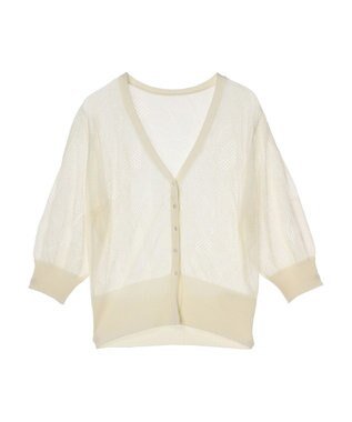 earth music&ecology 花柄シアーカーディガン Ivory