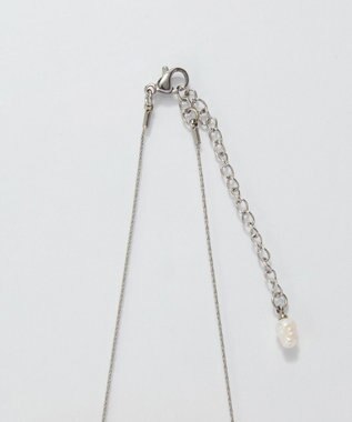 Phoebe <オンワード限定セット>【金属アレルギー対応】ワントップパールネックレス×クロスラインパールピアス/サージカルステンレス シルバー