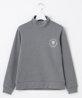 23区GOLF ファン多数の名品トップス 【WOMEN】ストレッチ裏フリース モックネックシャツ ライトグレー系