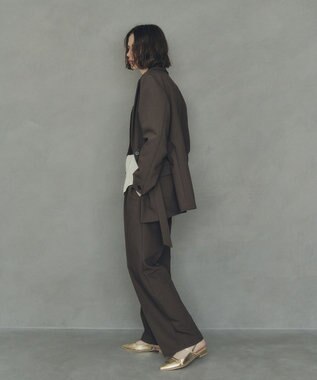 YECCA VECCA 2wayアシメデザインロングジャケット Brown