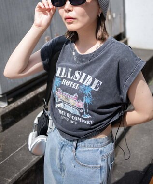 WEGO ヴィンテージウォッシュドロストデザインT 柄3