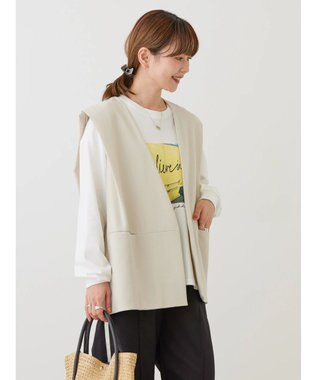 AMERICAN HOLIC 丈違いニュアンスベスト Light Beige