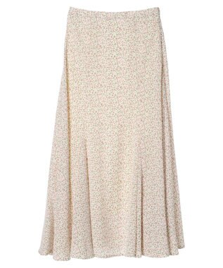 earth music&ecology 揺れる小花柄裾フレアスカート Pink