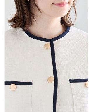 Te chichi ライトツイードバイカラージャケット《2026 spring catalog item》 アイボリー
