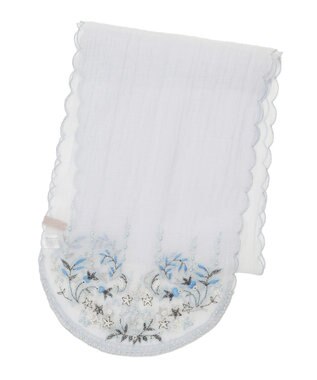 MOONBAT ルナルーチェ ロカ CHANDNI シルクコットン ビーズ刺繍ストール サックスブルー