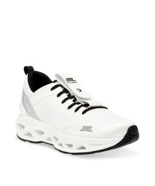 STEVE MADDEN SURGE 1 デザインソールニットスニ―カー ホワイトシルバー