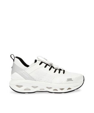 STEVE MADDEN SURGE 1 デザインソールニットスニ―カー ホワイトシルバー