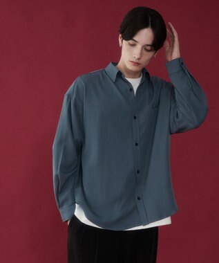 WEGO アムンゼンワンポイントBIGシャツ（LS） サックス