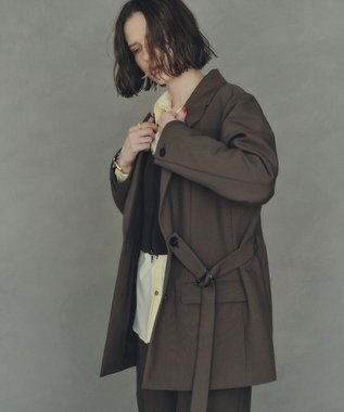 YECCA VECCA 2wayアシメデザインロングジャケット Brown