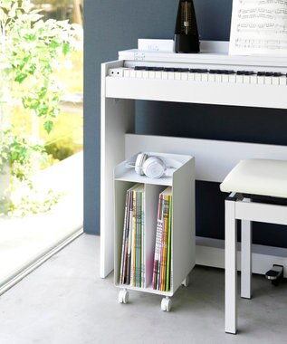 tower ピアノ下楽譜収納ワゴン タワー ホワイト ホワイト