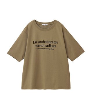 Green Parks ５分袖フロッキーロゴプリントＴＥＥ Khaki
