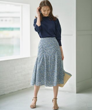 組曲 【WEB限定】コットンポリエステル リラクシーニット ネイビー系