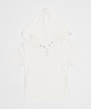 WEGO ヘンリーネックフードT ホワイト