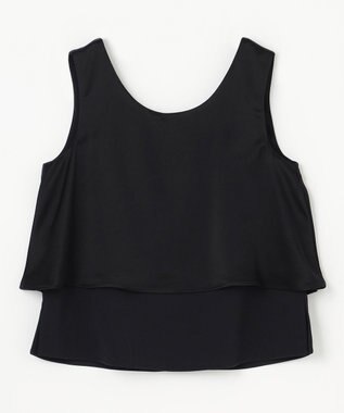 GRACE CONTINENTAL バックコンシャスサテンノースリーブ ブラック