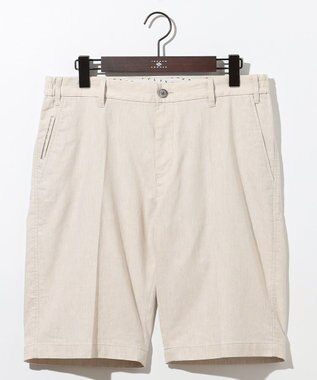 JOSEPH ABBOUD 【ウエストも伸びる/清涼/ストレッチ】ストレッチリネンシャンブレーショートパンツ アイボリー系