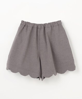 ANY KIDS ミニ丈 へリンボン キュロット チャコール